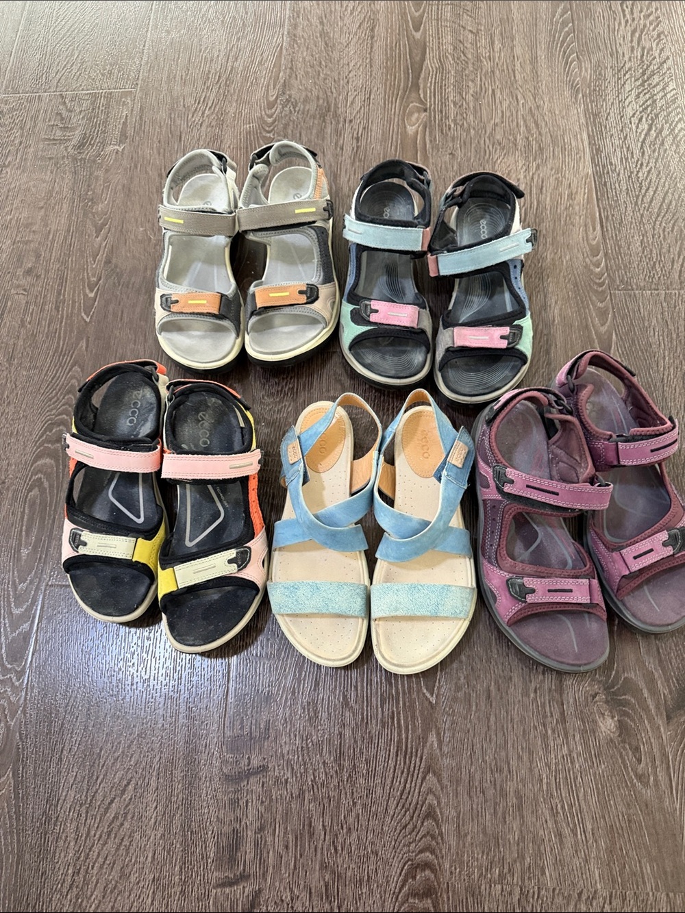 Ecco Sandals 5 Pairs Size 39